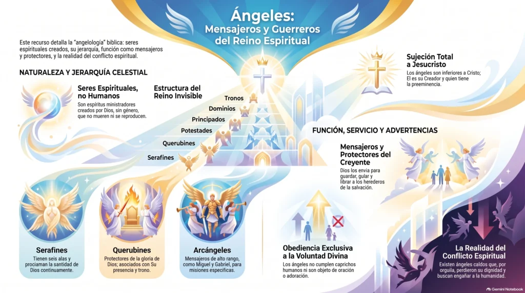 infografía sobre la jerarquía angelical
